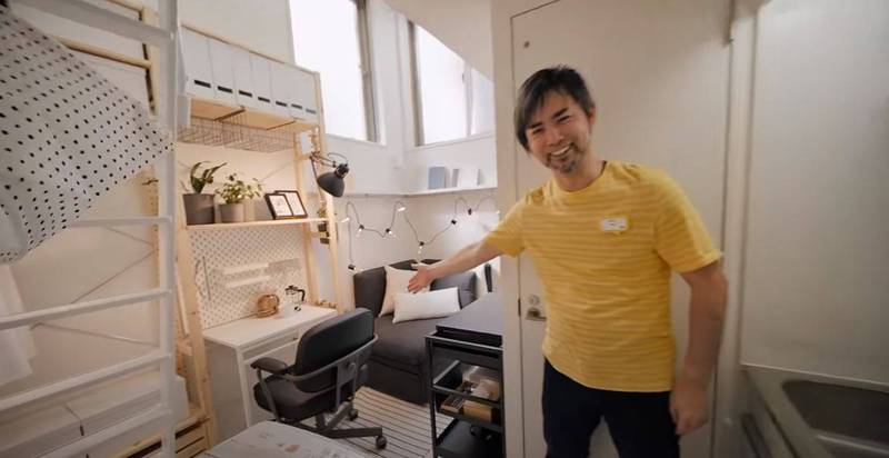 日本IKEA推出一档「Tiny Homes」行销活动，内容宣称只要月付99日元（约台币25元）就能在东京新宿租到一户3坪大小的公寓。（图取自IKEA JAPAN YouTube频道）(photo:LTN)