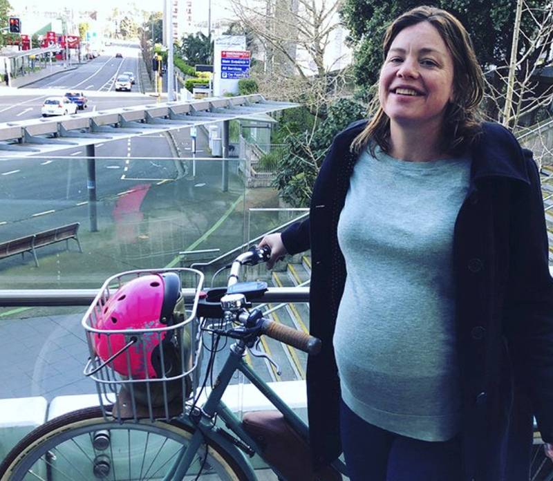 珍特2018年也是骑脚踏车去医院生小孩。（美联社）(photo:LTN)