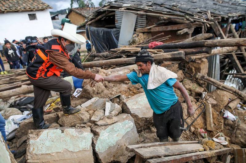 祕魯28日發生芮氏規模7.5強震，導致220棟房屋受損。（路透）