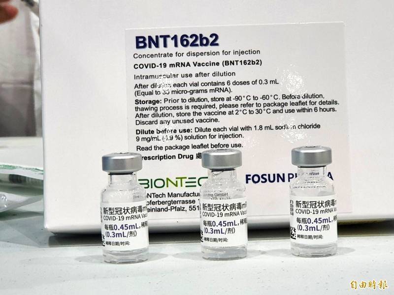 黃姓男子11月25日施打武漢肺炎BNT疫苗第二劑，時隔3天後死亡。示意圖。（資料照）