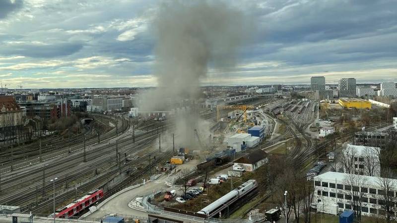 德国慕尼黑一处火车站附近的施工场地週三发生爆炸。（图翻摄自推特）(photo:LTN)