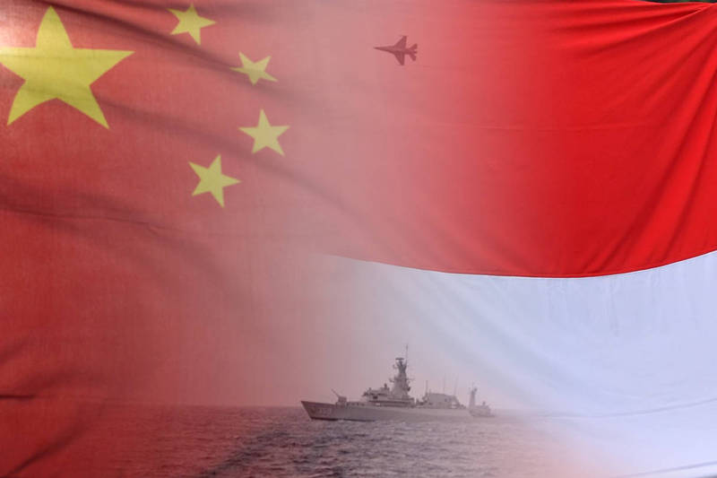 印尼、中國因爭議海域問題而劍拔弩張。（路透、法新社，本報合成）