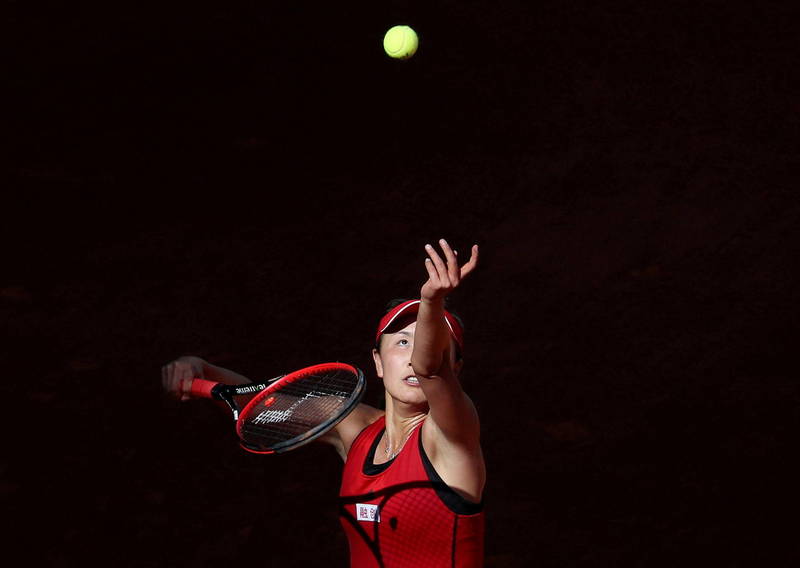 中國網球女將彭帥2018年5月參加WTA馬德里公開賽。（路透）