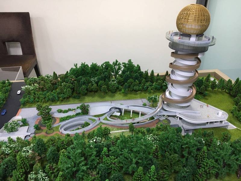 南投縣政府要在名間鄉建設「天空之星」觀景塔，卻遭抨擊缺乏在地文化脈絡。（南投縣府提供）