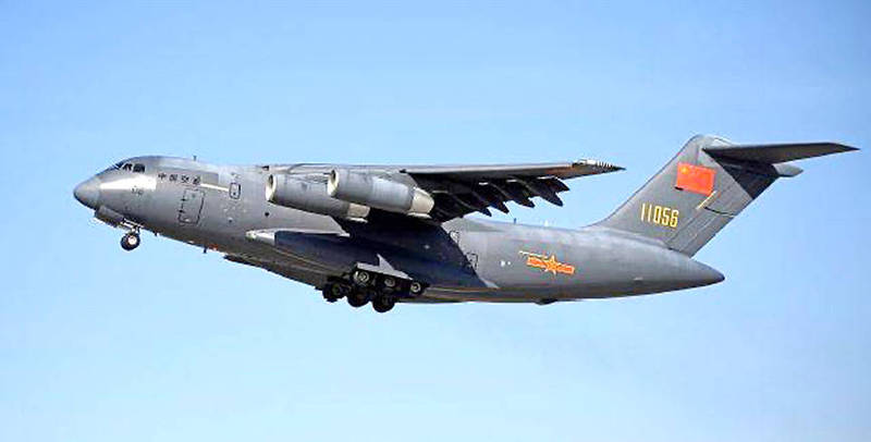 A People’s Liberation Army Y-20 aircraft flies in an undisclosed location in a photograph issued on Monday.
Photo: Ministry of National Defense / EPA-EFE A People’s Liberation Army Y-20 aircraft flies in an undisclosed location in a photograph issued on Monday.
Photo: Ministry of National Defense / EPA-EFE