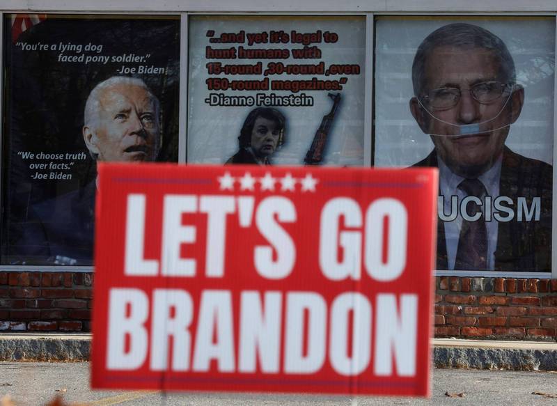 「Let's Go Brandon」成了美國人宣洩對拜登總統不滿的新國罵。（路透）