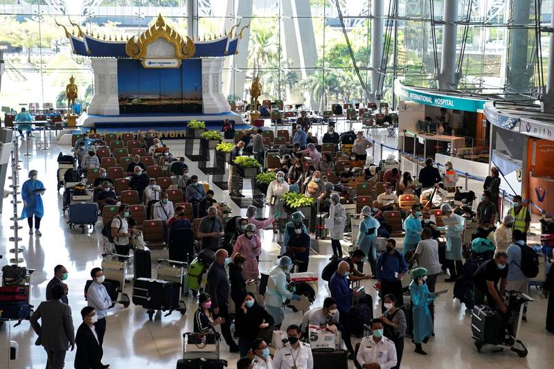 泰國發現首例Omciron病例，患者自西班牙經杜拜轉機抵達泰國曼谷蘇凡納布機場（圖，Suvarnabhumi Airport）。（路透）