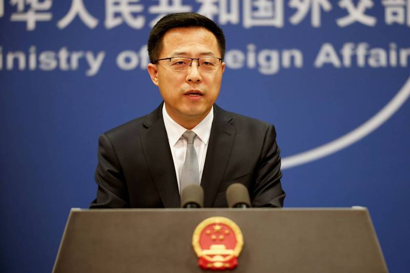 中國外交部發言人趙立堅稱，美國官員是否出席北京冬奧，是美方自己的事。（路透）