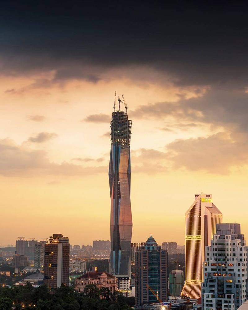 馬來西亞吉隆坡的默迪卡118大樓即將在明年啟用，將成為世界第二高樓。（馬來西亞旅遊業官方推特Malaysia Truly Asia）