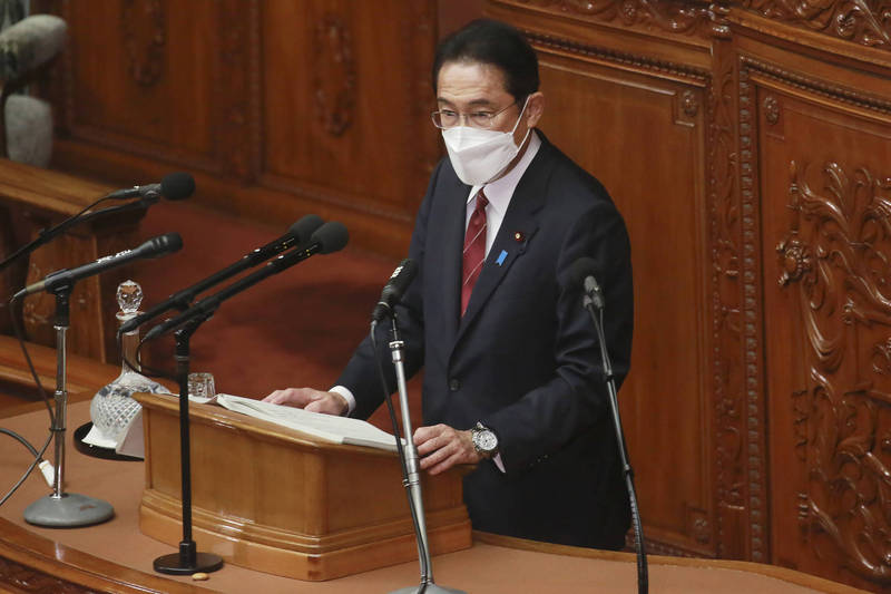 日本首相岸田文雄在參議院院會答詢時，對於台灣申請加入CPTPP一事表示歡迎。（美聯檔案照）