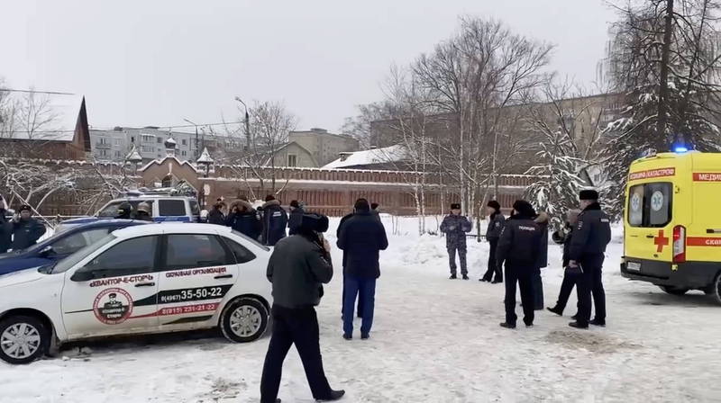 距离市中心约105公里的谢尔普霍夫市「Vladychny修道院」附属学校发生爆炸，18岁的嫌犯当场重伤。（欧新社）(photo:LTN)