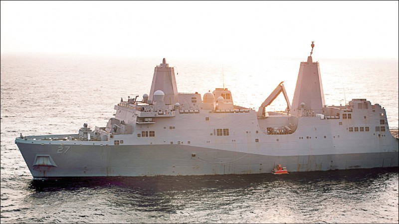 美国两栖运输舰波特兰号。（美联社）(photo:LTN)