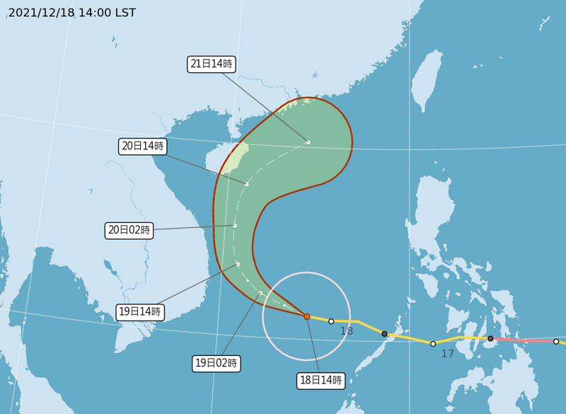 在南海大拐彎回馬槍 雷伊颱風最新預測路徑曝光 生活 自由時報電子報
