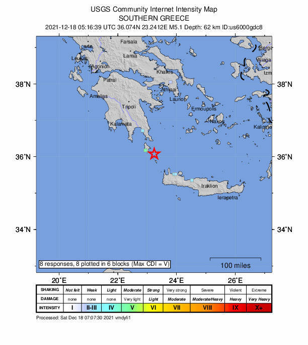 希臘南部地區在台灣時間今（18日）下午1點許發生規模5.1地震。（圖擷自USGS）