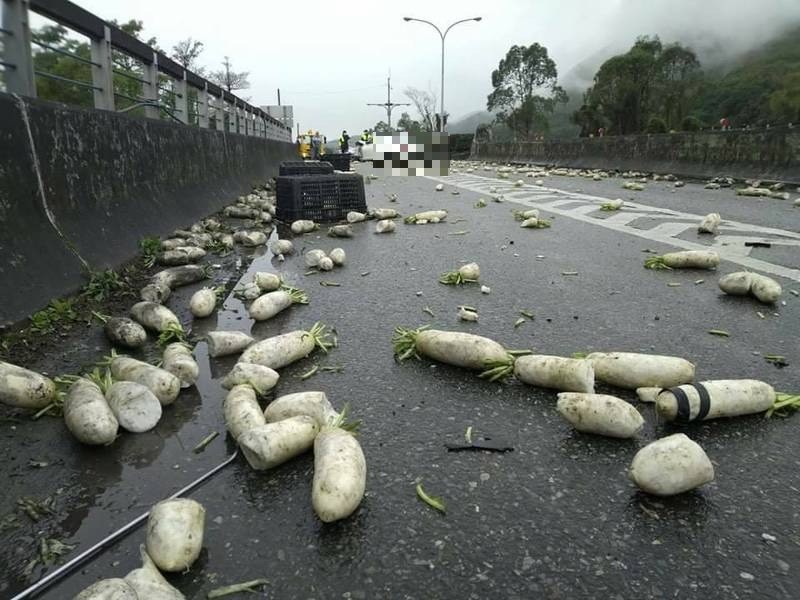 花蓮壽豐鄉木瓜溪橋今天早上發生一起酒後駕車的交通事故。（民眾提供）