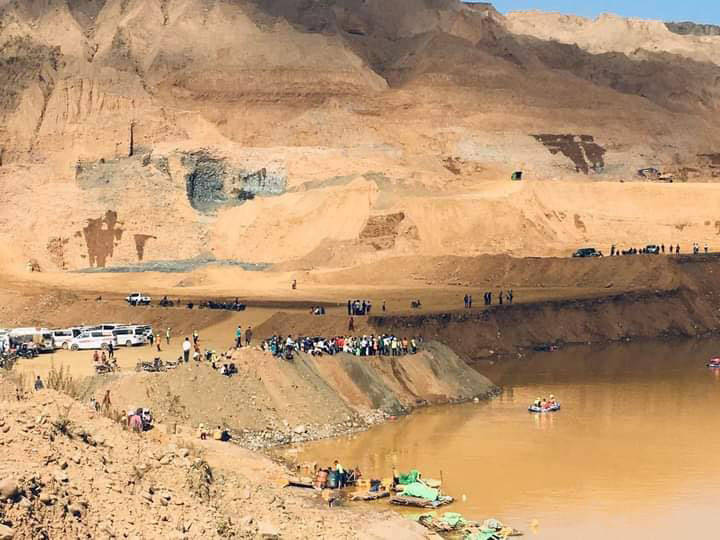 缅甸一处玉石矿场22日发生重大矿灾，恐有约100人失踪。（图翻摄自推特）(photo:LTN)