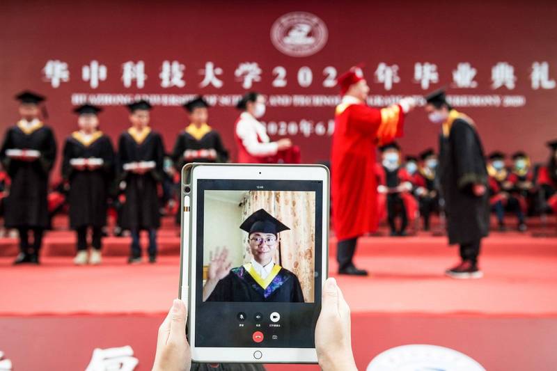 中国各大学2021年应届毕业生已达909万人，2022年预计年增167万至1076万人。（法新社）(photo:LTN)