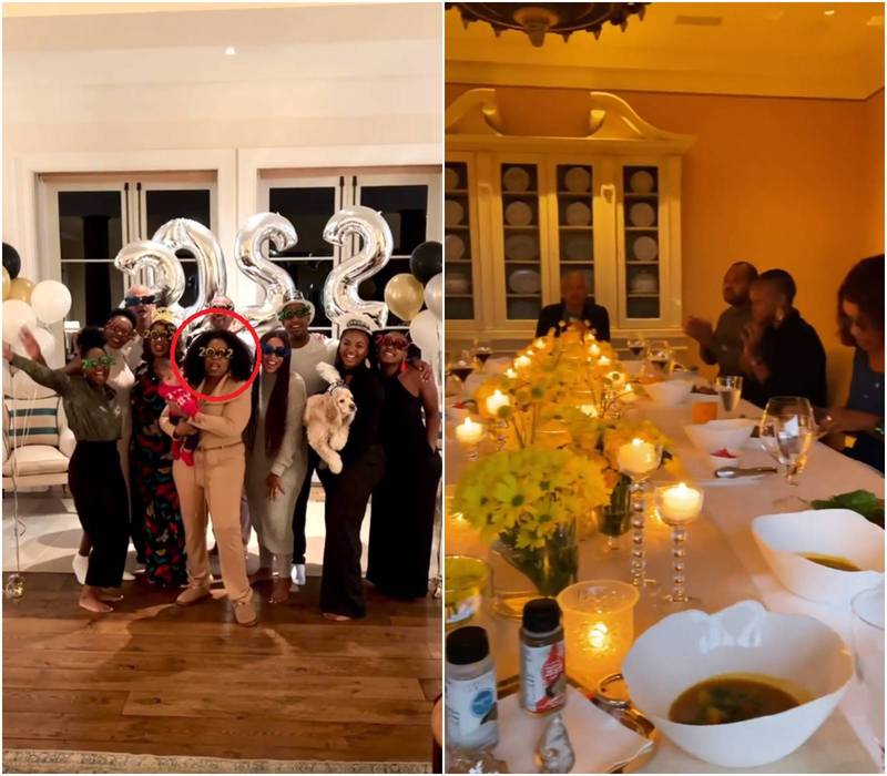 美国知名女主持人欧普拉（红框处）日前邀请朋友至自家豪邸参与晚宴欢庆新年，不过却引发批评。（图撷取自＠oprah官方IG）(photo:LTN)