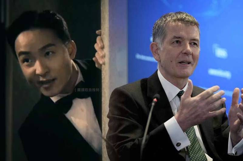 中国官媒《新华社》本週二发布了一段模仿电影007主角詹姆士庞德的恶搞影片，竟引来剧中007所属的英国陆军军情六局（MI6）局长摩尔（图右）亲自回覆。（图/美联社资料照、推特，本报合成）(photo:LTN)