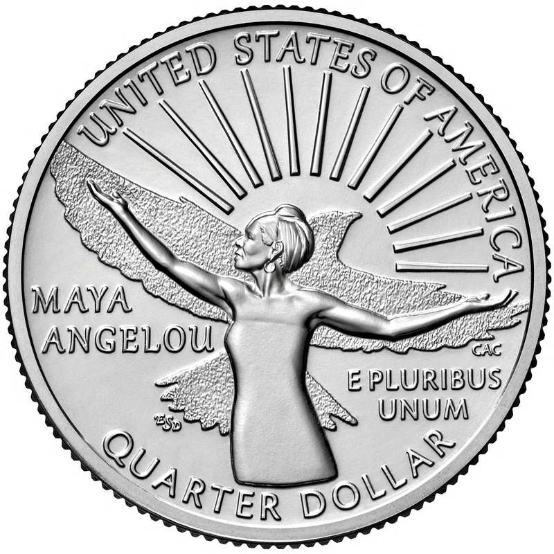 美国10日起发行新的25美分硬币，背面主题是美国传奇诗人马雅‧安杰洛（Maya Angelou），这也是美国史上首次有非裔黑人女性登上该硬币。（法新社）(photo:LTN)
