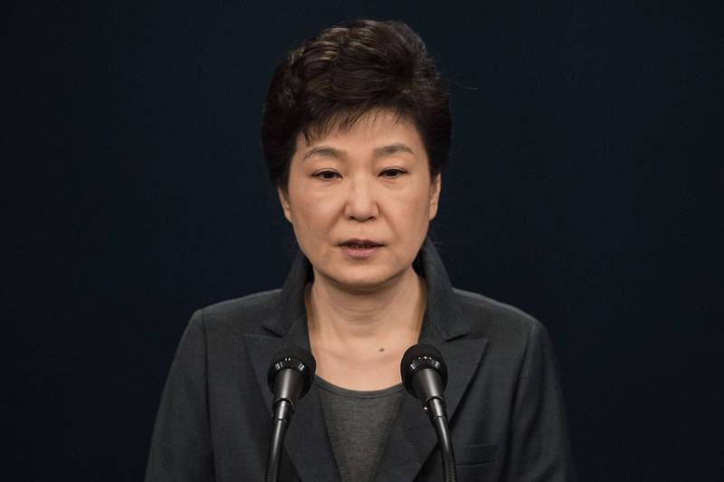 近日網傳多張圖片宣稱是「南韓前總統朴槿惠（見圖）的書法作品」，實際上是中國書法家2014年到2017年期間的作品。（法新社）