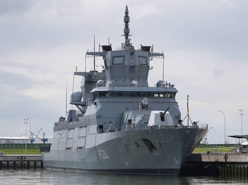德軍去年5月服役的巴登-符騰堡級巡防艦「薩克森-安哈特號」。（歐新社）