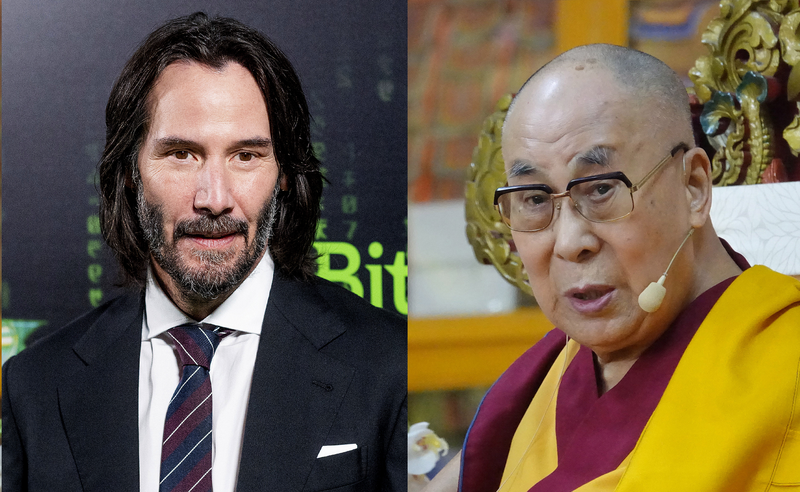 美國巨星「基哥」基努李維（Keanu Reeves，左）近日確定，將出演達賴喇嘛（右）追隨者所成立的美國「西藏之家」（Tibet House）3月線上慈善音樂會。（美聯社、路透，本報合成）