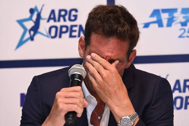 前男网世界第3的阿根廷好手戴波特罗在复出记者会上透露，可能会在本月赛事后退休。（法新社）(photo:LTN)