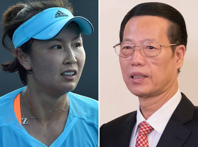 中国网球女将彭帅（左）指控中国前国务院副总理张高丽（右）性侵后，疑云重重。（法新社）(photo:LTN)