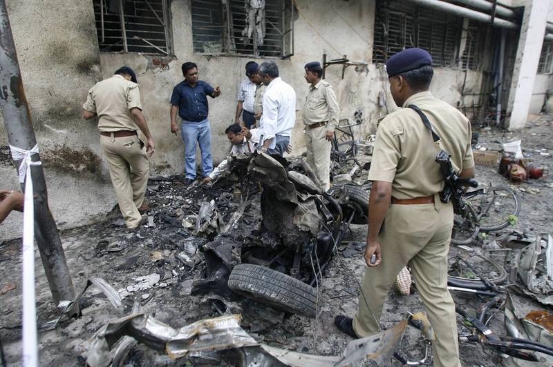 2008年亚美德巴德（Ahmedabad）爆炸案现场。（法新社）(photo:LTN)
