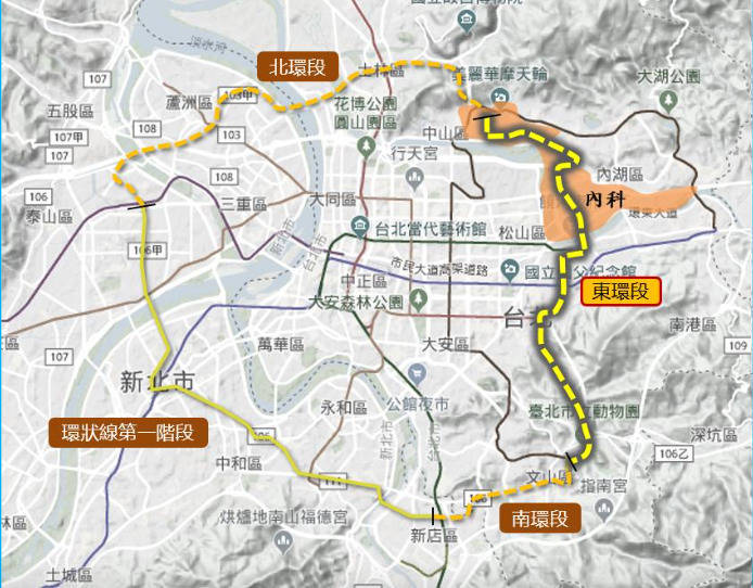 台北捷運環狀線「最後一塊拼圖」東環段今日通過環評初審。（取自環評資料）