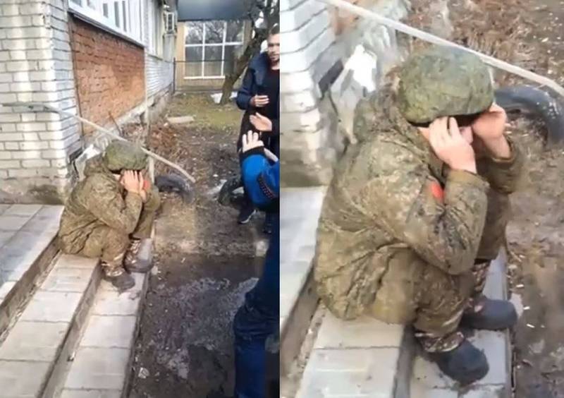 一段年輕俄國士兵被俘虜後坐在階梯無助「哭求回家」的影片在社群平台瘋傳，引發各國網友熱議。（圖取自烏克蘭國防部臉書）