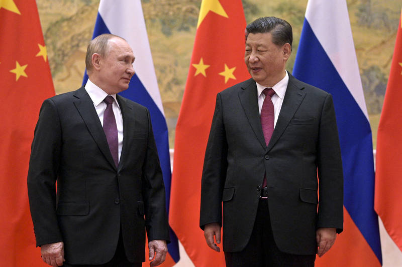 在北京冬奧2月4日開幕式前，俄羅斯總統普廷（Vladimir Putin）曾在當地與中國國家主席習近平會面。（美聯社資料照）