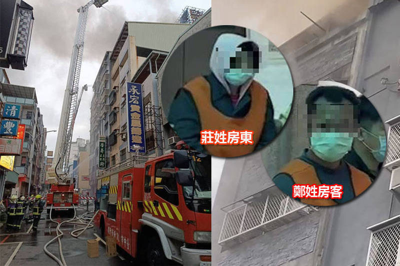 台中市興中街大樓６死火警，租客與房東有糾紛，縱火報復。（資料照、記者爆料網、警方提供，本報合成）