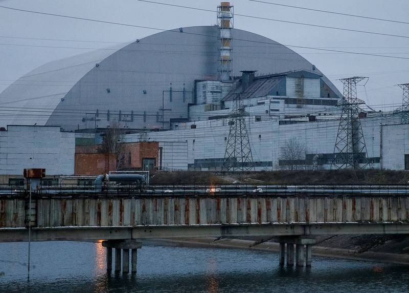 位於烏克蘭基輔北部的車諾比（Chernobyl）核電廠，9日傳出供電系統斷電。（路透）