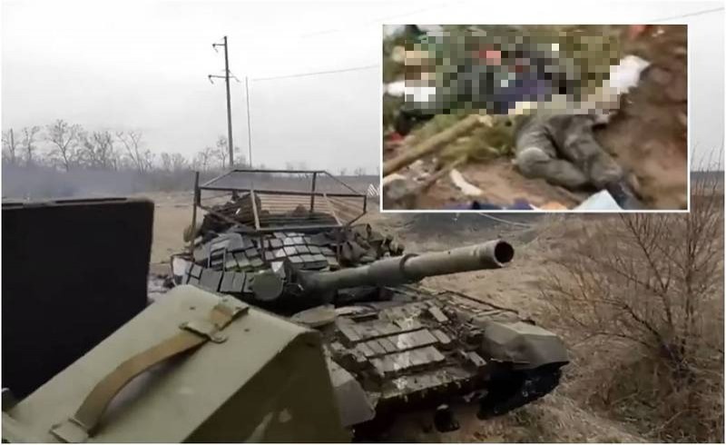 烏克蘭國防部稍早貼出影片，表示烏克蘭空降突擊部隊（DShV）在烏東盧甘斯克地區成功摧毀俄軍臨時陣地，並將裝有鋼棚的坦克打成廢鐵，殲滅該區俄軍。（翻攝自臉書）