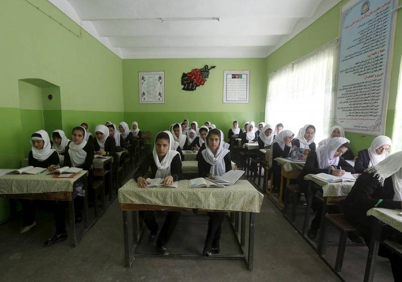 在阿富汗女子中学今天重新开放仅数小时后，神学士（Taliban）政府命令学校关闭。图为阿富汗首都喀布尔的札贡那中学（Zarghona High School）。（路透档案照）(photo:LTN)
