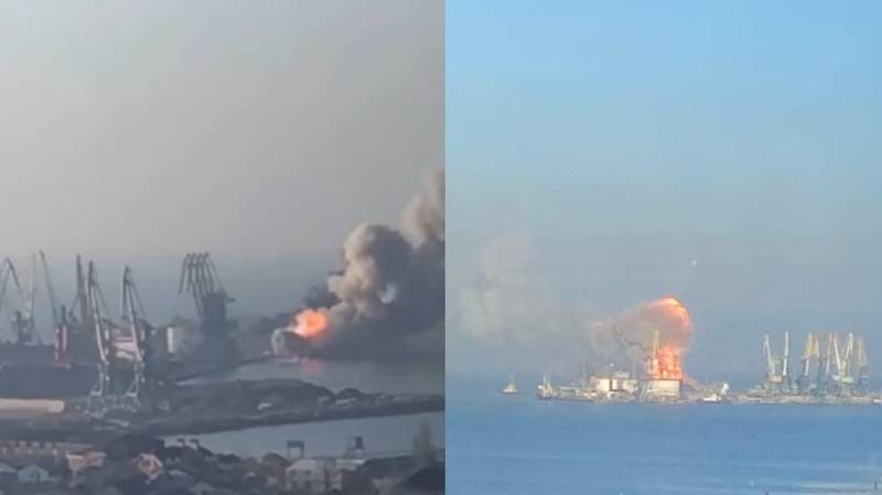 乌克兰海军称摧毁俄军黑海舰队大型登陆舰「奥尔斯克号」（Orsk）。（图取自乌克兰海军脸书）(photo:LTN)
