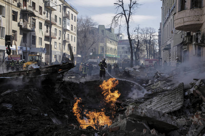 俄军多次砲击乌克兰第二大城哈尔科夫。（美联社）(photo:LTN)