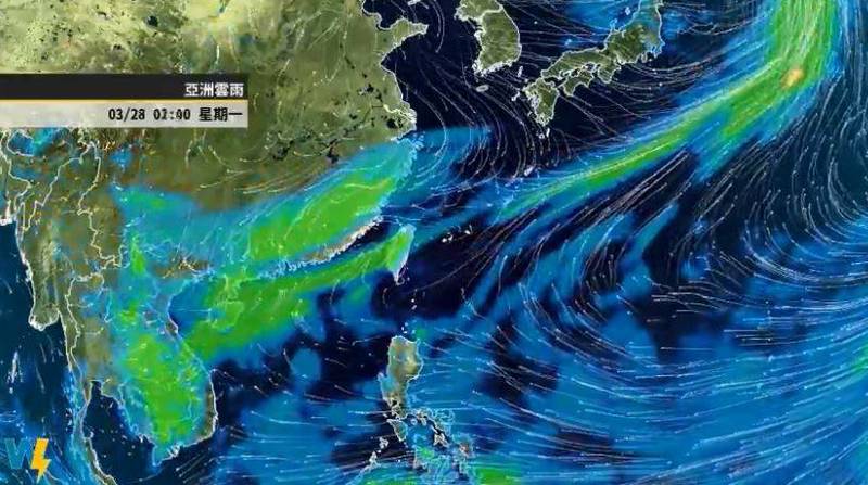 天氣風險公司今（27）日預測，明（28）日鋒面過後東北風增強，全台將持續陰雨天氣，要到週二（29）東北季風和華南雲系才會減弱。（圖擷取自臉書「天氣風險公司」）