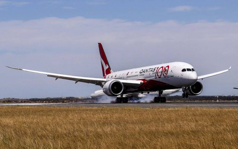 澳洲航空宣布营运从墨尔本直飞美国德州达拉斯的新航线，一趟大约要花费17个小时。澳航波音787客机示意图。（美联社）(photo:LTN)