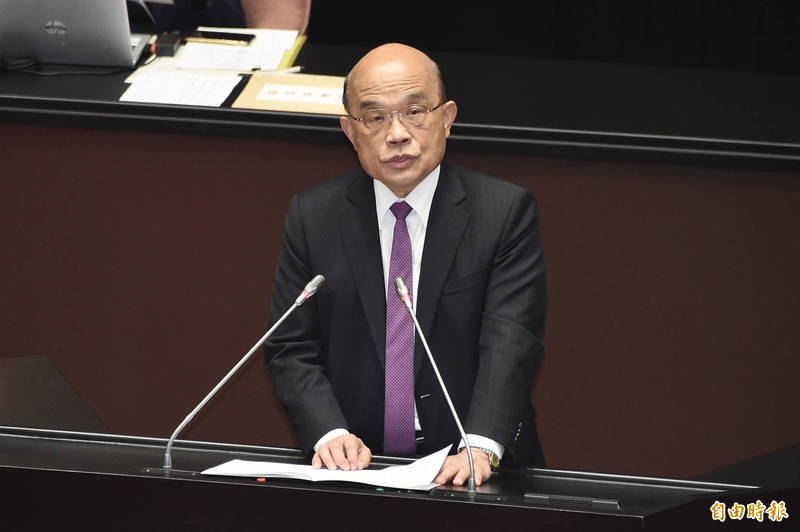 行政院長蘇貞昌29日出席立法院會「0303興達電廠事故致全台停電專案報告」並備詢。（記者塗建榮攝）