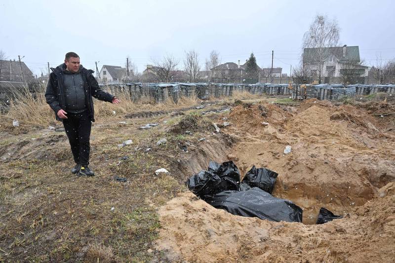 乌克兰布查镇当地一处万人冢。（法新社）(photo:LTN)