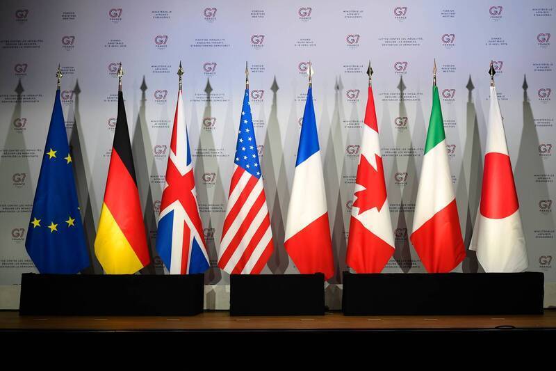 七大工業國組織（G7）外長今（7）日發表聯合聲明譴責俄羅斯暴行，並支持凍結俄羅斯在聯合國人權理事會的會員資格。（法新社資料照）