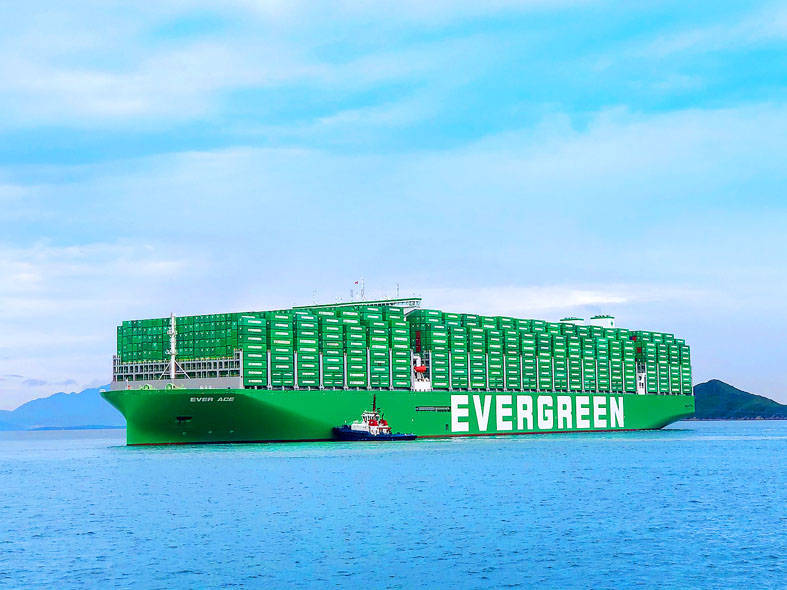 
An Evergreen container ship is pictured in an undated photograph.
Photo courtesy of Evergreen Marine Corp