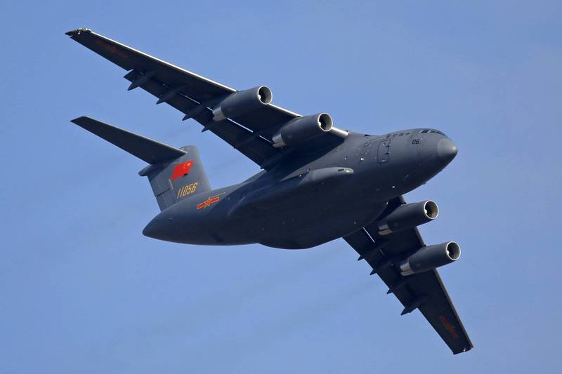 6架中國「運-20」運輸機在9日凌晨抵達塞爾維亞首都貝爾格勒，「運-20」載運的貨物疑為中國的「紅旗22型」防空系統。圖為「運-20」。（美聯社）