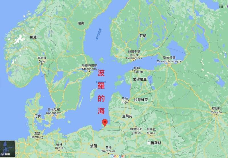 波罗的海与周遭国家位置图，红点处为加里宁格勒。（图撷取自Google Map）(photo:LTN)