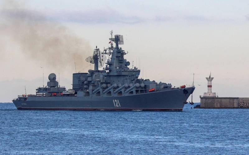 俄證實飛彈巡洋艦「莫斯科號」嚴重受損。示意圖。（路透）