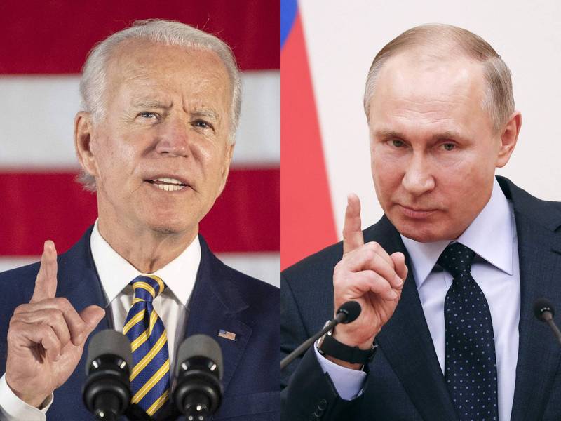 美国总统拜登（左）近日宣布向乌提供更多武器，令俄国总统普廷（右）极为不满，向美发出正式外交照会。（法新社档案照）(photo:LTN)