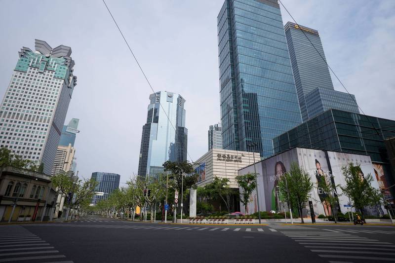 在极严格的防疫措施下，上海市中心呈现空城状态。（路透）(photo:LTN)